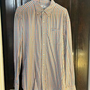 Southern Tide Men's Sports Plaid Shirt - Blue and Orange